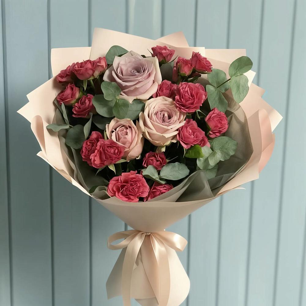 Букет цветов из: Гвоздики и Розы в Сергокале