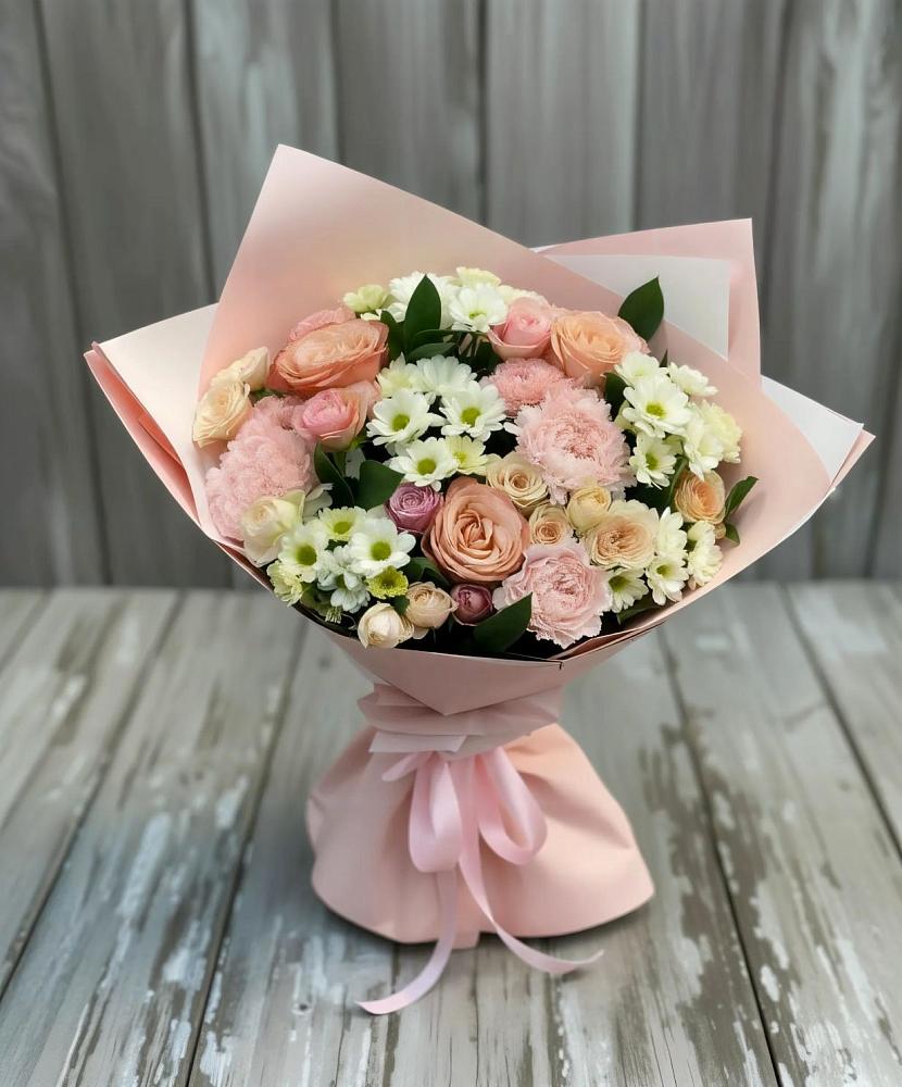 Букет цветов из: Гвоздики, Розы и Хризантемы в Сергокале