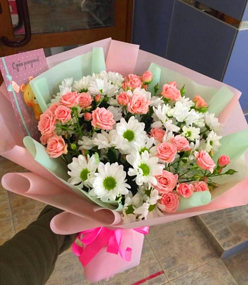 Букет цветов из: Розы и Хризантемы в Сергокале