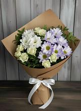 Букет цветов из:  Хризантемы и Розы #REPLACE_PRED# Сергокале