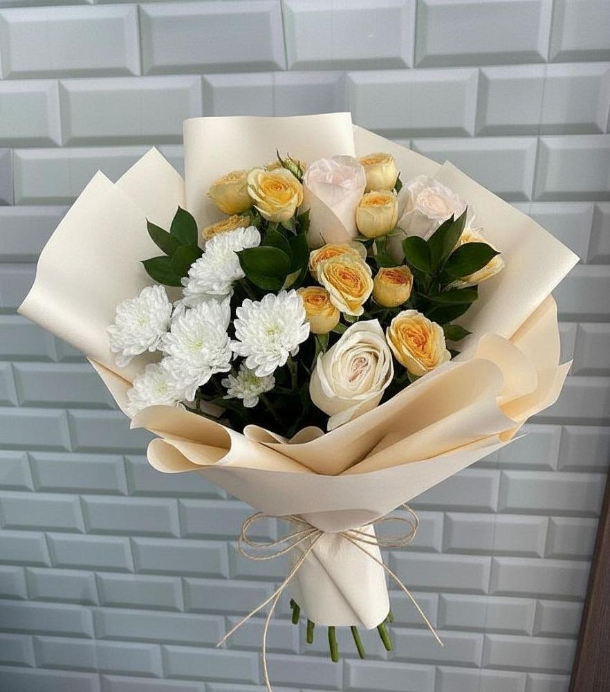 Букет цветов из: Розы и Хризантемы в Сергокале