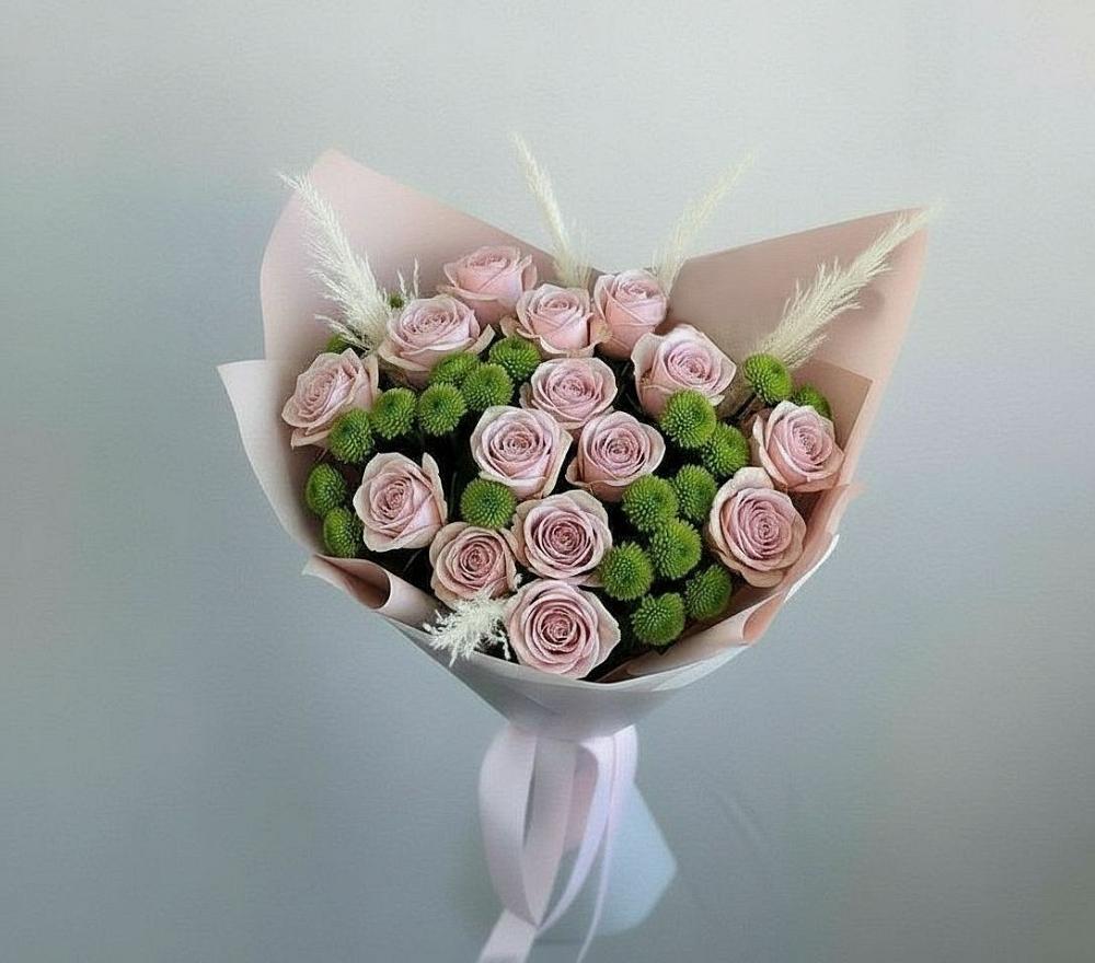 Букет цветов из: Розы и Хризантемы в Сергокале