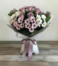 Букет цветов из:  Хризантемы и Розы #REPLACE_PRED# Сергокале