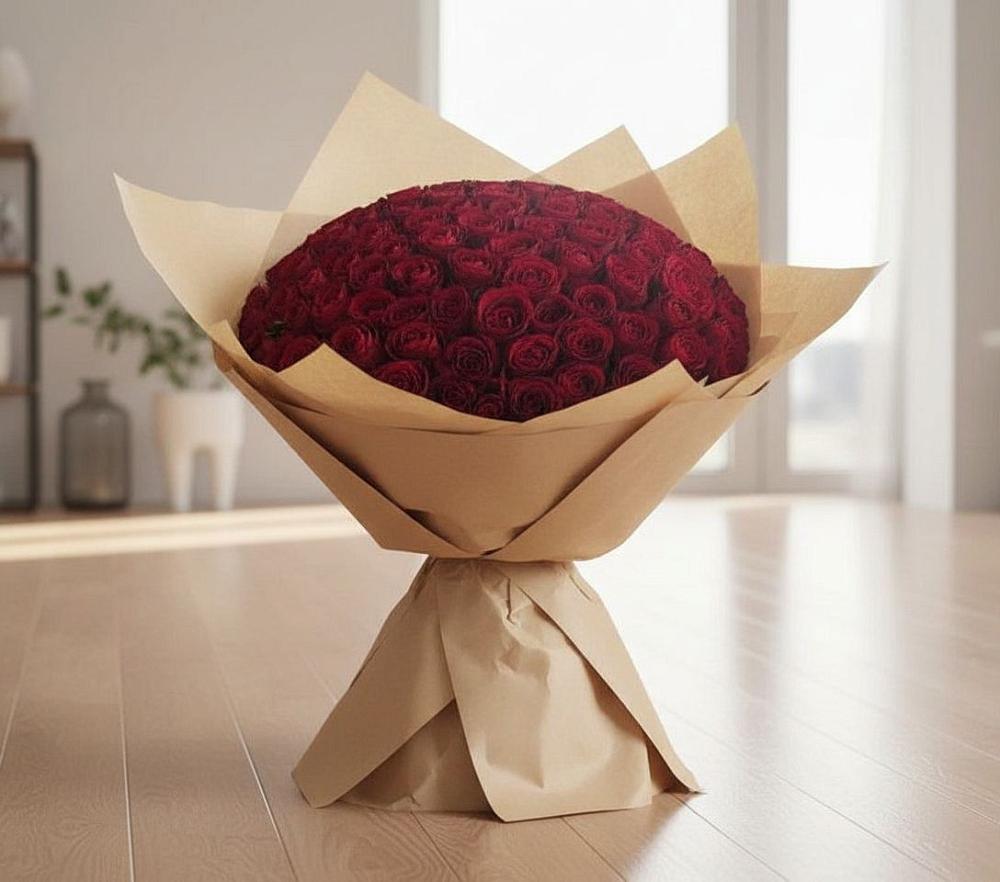 Букет 101 Красная роза в Сергокале