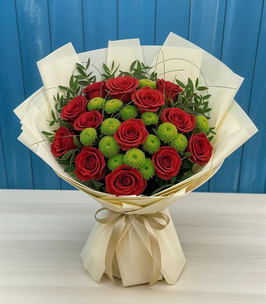 Букет цветов из: Розы и Хризантемы в Сергокале