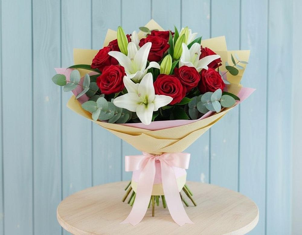 Букет цветов из: Лилии и Розы в Сергокале